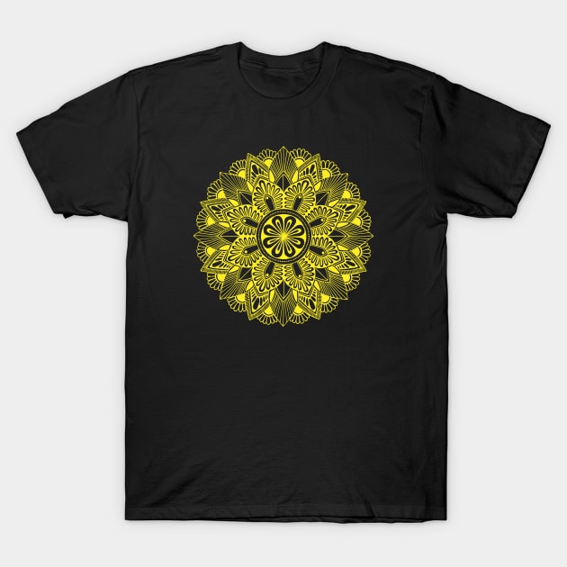 Mandala (yellow) T-Shirt by calenbundalas